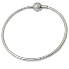 Pulseira inspiração Pandora estilo bracelete fecho tradicional em aço inox - comprar online