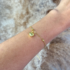 Pulseira mini esfera com coração