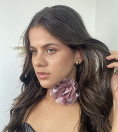 Choker flor veludo