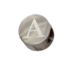 Berloque separador letra A em aço inox