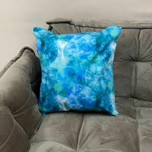 Capa De Alomofada Avulso Veludo Azul E Verde