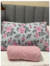 Jogo de cama lençol com elástico 100% algodão estampado floral rosa em malha - comprar online