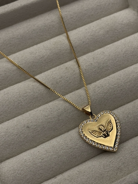 Colar Religioso Cravejado Dourado