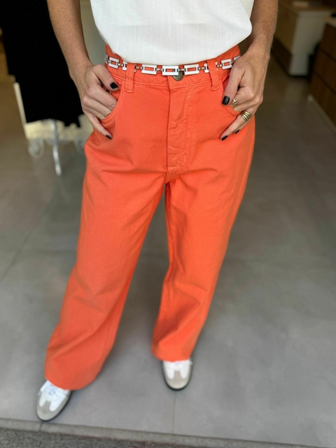 Calça Wide Leg Laranja
