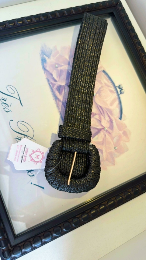 Cinto em Palha Preto