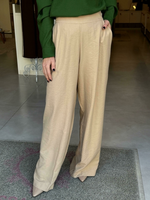 Calça Pantalona Bege