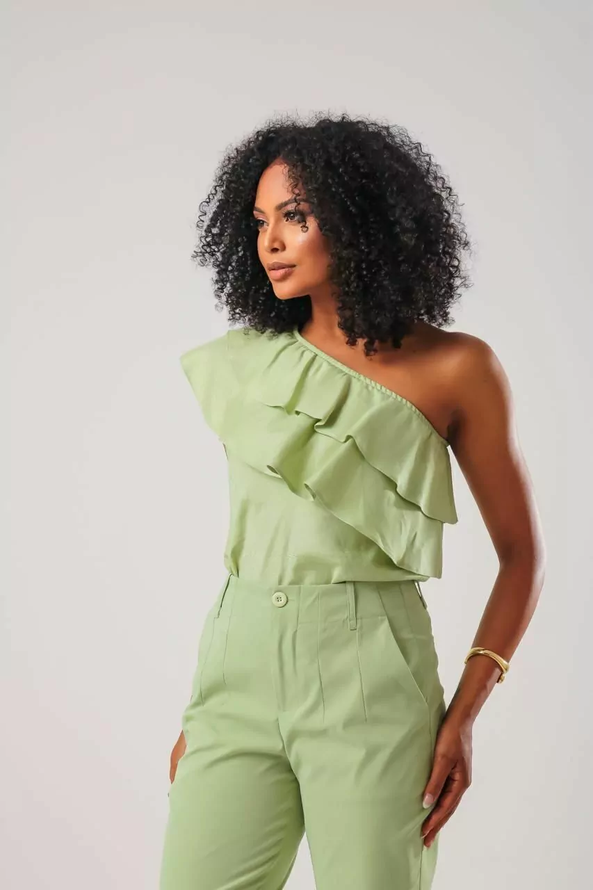 BLUSA NULA MANGA BABADO