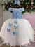 Vestido Juvenil Jardim das borboletas Azul bebê e Off na internet