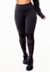 Calça Legging Fitness Cintura Alta Academia Preta com Detalhe em Tela Dry Fit | REF: SV22