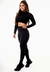 Fitness Cropped Manga Longa e Calça Legging Preto Conjunto Fitness | REF: LX103 - comprar online