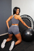Short Fitness Cintura Alta Cinza Mescla com Elástico Racy REF: CLGA3 - Abelha dourada fitness