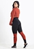 Calça Legging + Cropped de Telinha Manga Longa com Detalhes em Terra Cota Conjunto Fitness | REF: LX147 - Abelha dourada fitness