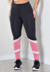 Calça com Detalhes Branco e Rosê Legging Fitness Preto | REF: LC49