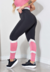 Calça com Detalhes Branco e Rosê Legging Fitness Preto | REF: LC49 na internet