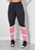 Calça com Detalhes Branco e Rosê Legging Fitness Preto | REF: LC49 - Abelha dourada fitness