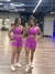 Conjunto Fitness Shorts Cores Fúcsia e Verde Agua