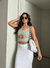 Cropped Peach Disponível Preto e Verde Menta - comprar online