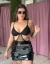 Bolsa strass Cores Preto E Prata - Aimone Store