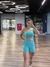 Imagem do Conjunto Fitness Shorts Cores Fúcsia e Verde Agua