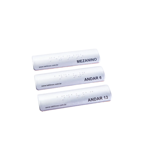 PLACA PARA CORRIMÃO VISUAL E BRAILLE 10X3CM - comprar online