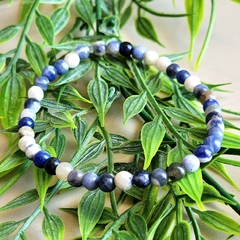 Pulseira de Sodalita - Esfera 4mm - Sabedoria e Foco - RÍZA CRISTAIS