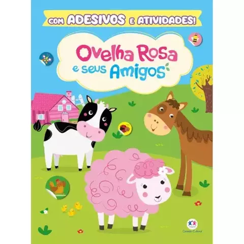 Livro A Ovelha Rosa e seus amigos A Adesivos 32 p. 9788538099239 CC