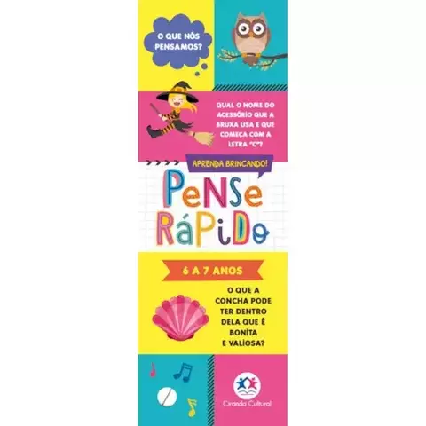 Livro Pense rápido - 6 a 7 anos Flash cards 9786555003710 CC