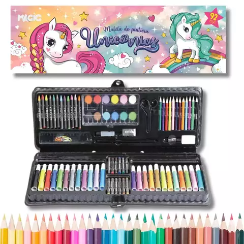 Maleta de pintura 92 pecas unicornio 7899550901652 MK