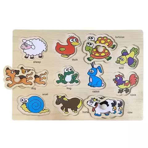 ENCAIXE DIVERTIDO COM PINOS MDF UN ANIMAIS 0-336.46.292 TM