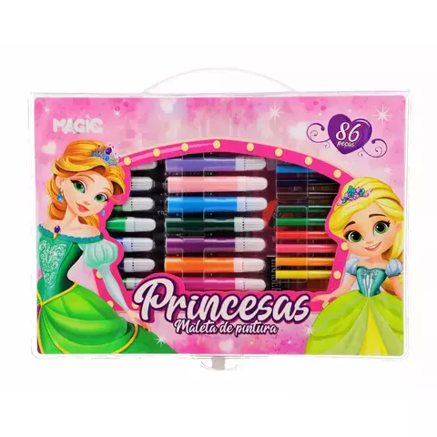 Maleta de pintura 86 pecas princesas 7899550901836 MK