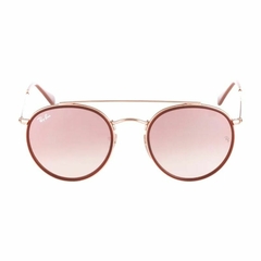 Óculos de Sol Round Double Bright Dourado Rosa Espelhado - comprar online