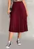 Saia Midi Plissada Mid Urbania Média Vinho Lisa crepe plus size Prensada Vermelho Escuro Bordo Marsala