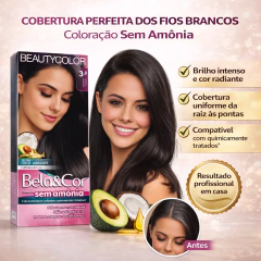 Kit coloração Beauty color 3.0 castanho escuro (Sem amônia) na internet