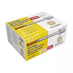 Seringa de Insulina 1ml com Agulha Fixa Ultrafina 8,0 X 0,30mm 30g Descarpack