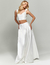 Conjunto Saia Fluida Branco Vayola, ideal para eventos especiais ideal para casamento civil, pré weeding, vestido de noiva e reveillon