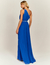 Vestido De Festa Longo Com Cinto De Strass Azul Royal Hollywood - comprar online