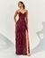 Vestido De Festa Longo Com Fio De Lurex Marsala Ely - comprar online