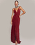 Vestido de festa longo marsala com decote profundo e alças finas  ideal para convidada de casamento, convidada de formatura, eventos coorporativo, batizado, ocasião especial