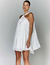 Vestido Curto Com Capa Plissado Branco Marfim - comprar online