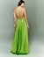 Vestido de festa longo verde com detalhe na cintura e costas nuas  ideal para batizado, convidada de casamento, evento coorporativo