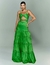 Vestido de festa longo verde com detalhe frontal, modelo Geórgia ideal para madrinhas, convidada de casamento, convidada de formatura, ocasiões especiais