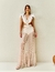  Vestido Longo Com Saia de Tule Off White Zawe, com detalhes elegantes e modernos ideal para reveillon, casamento na praia, casamento dia