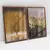 Quadro Decorativo Abstrato Árvore em Tons de Marrom e Bege com Dourado Kit de 2 Quadros - NG Arts