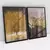 Quadro Decorativo Abstrato Árvore em Tons de Marrom e Bege com Dourado Kit de 2 Quadros - NG Arts