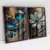 Imagem do Quadro Decorativo Abstrato Flor Night Flowers Azul e Dourada