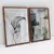 Quadro Decorativo Abstrato Folha e Textura em Tons de Cinza Kit com 2 Quadros - NG Arts