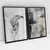 Quadro Decorativo Abstrato Folha e Textura em Tons de Cinza Kit com 2 Quadros - NG Arts