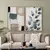 Quadro Decorativo Abstrato Mural Floral Azul Ciano Kit com 2 Quadros - comprar online