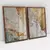 Quadro Decorativo Abstrato Ouro e Areia Kit com 2 Quadros - NG Arts