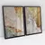 Quadro Decorativo Abstrato Ouro e Areia Kit com 2 Quadros - NG Arts